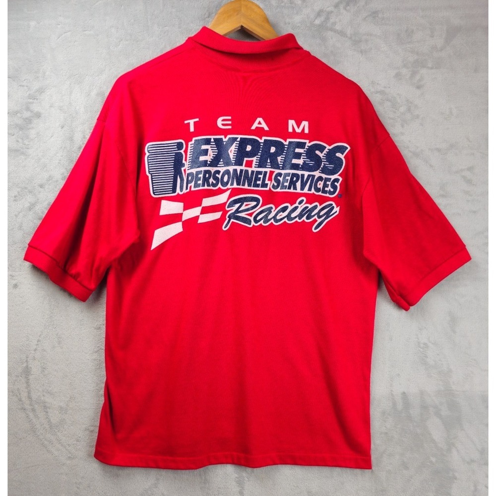 Vintage Crystal Springs Polo Shirt Large Team Express Personnel Services Racing
